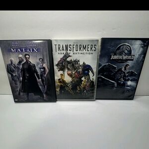 Matrix, Transformers, and Jurassic World DVD Set